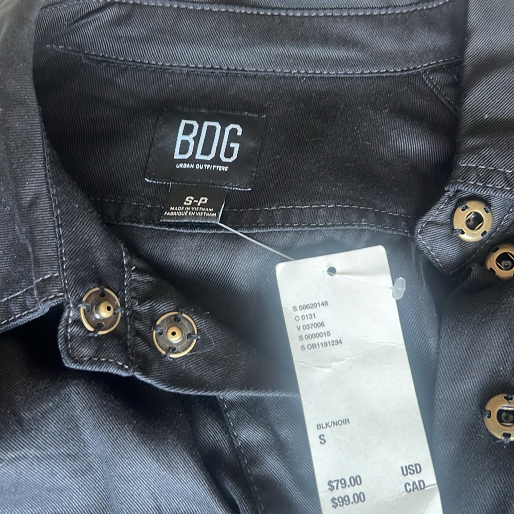 NWT BDG Long Sleeve Utility Romper - Black (S) - Picture 4 of 5